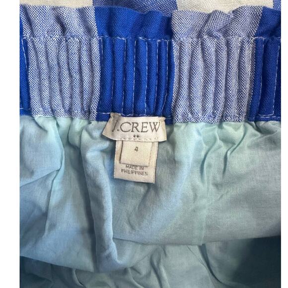 J Crew Blue /  White Woman's Short Checked Skirt Size 4 - Picture 4 of 4
